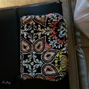 Vera Bradley Quilted Floral Zip Pouch in Black and Multi